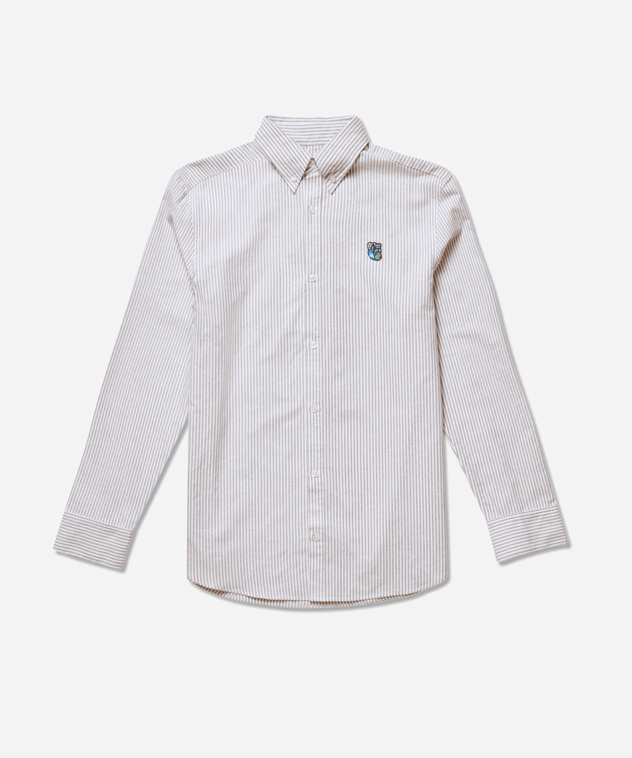 Oxie oxford shirt beige/white striped - Tonsure