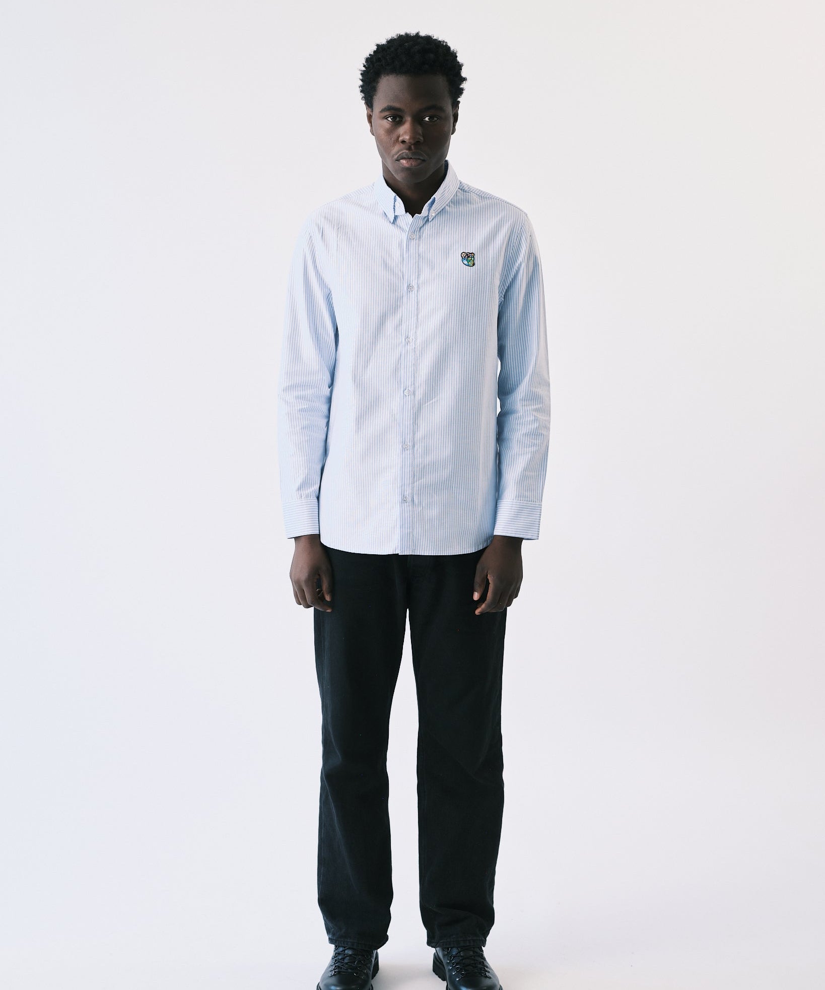 Oxie oxford shirt blue/white striped - Tonsure