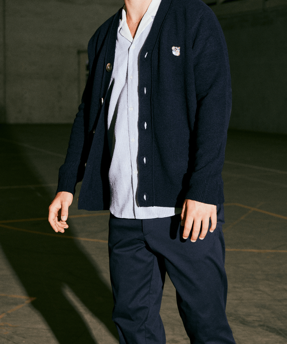 Tristan knit cardigan Navy - Tonsure