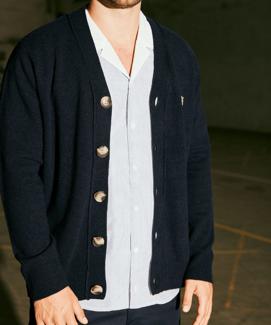 Tristan knit cardigan Navy - Tonsure